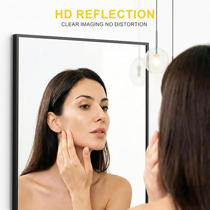 Bathroom Mirror for Wall, 2 Pack 20"x30" Black Vanity Mirror | Sturdy Rectangular Metal Frame, HD Tempered Glass, Hangs Horizontally or Vertically in Bedroom, Living Room, Entryway