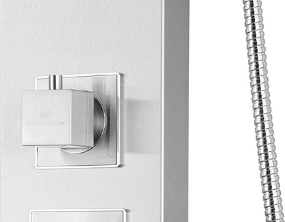 Blue Ocean 48" Stainless Steel SPS822A Shower Panel Tower with Rainfall Shower Head and Spout