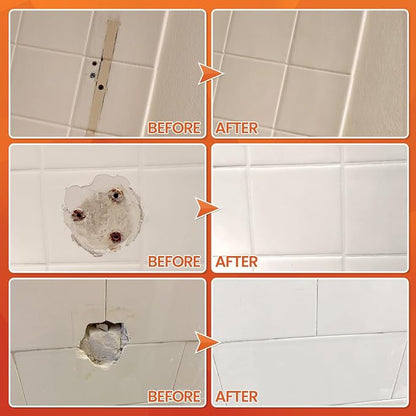 Tile Repair Kit Pure White, Floor Ceramic & Porcelain Tile Chip Repair Kit | Fast Fix Chips, Cracks, Holes & Scratches, Strong Bond Ceramic Tile Paste Filler & Tile Crack Repair On Kitchen & Bathroom