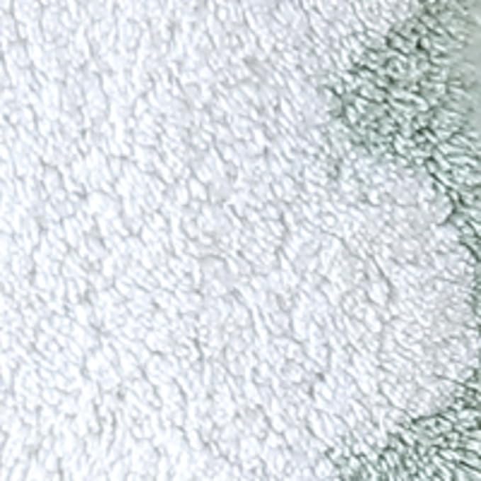Peri Home Scalloped Bath Rug - Soft & Absorbent 100% Cotton Tufted Bath Mat, 20" x 30", White with Sage Scallop | Soft & Absorbent, Cotton Tufted, Mat, Scallop