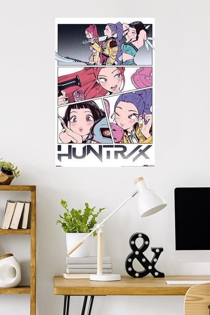 Netflix KPop Demon Hunters (2025) - Huntrix Manga Panels Wall Poster, 34L" x 22.4W", Premium Unframed Version