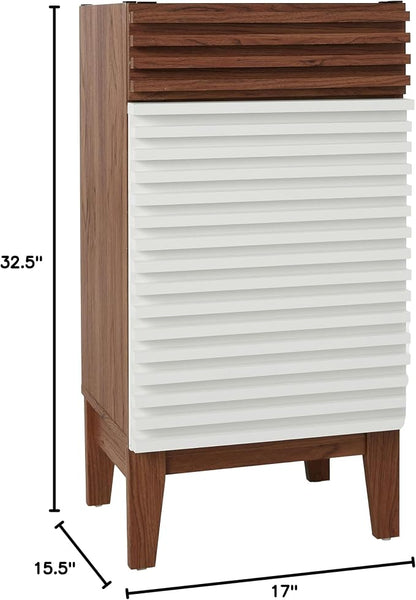 Modway Render 18" Bathroom Vanity in White Walnut - Sink Basin Not Included