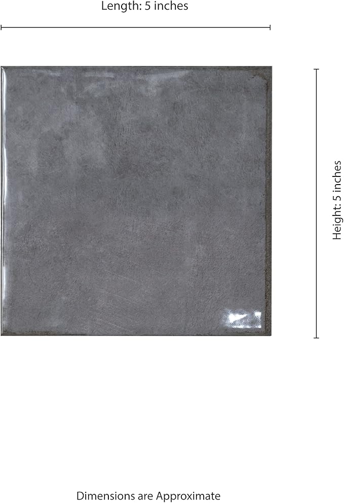 MSI Renzo Storm 5 in. x 5 in. Glossy Ceramic Square Wall Tile for Bathroom, Kitchen Backsplash, Accent Wall, and Shower