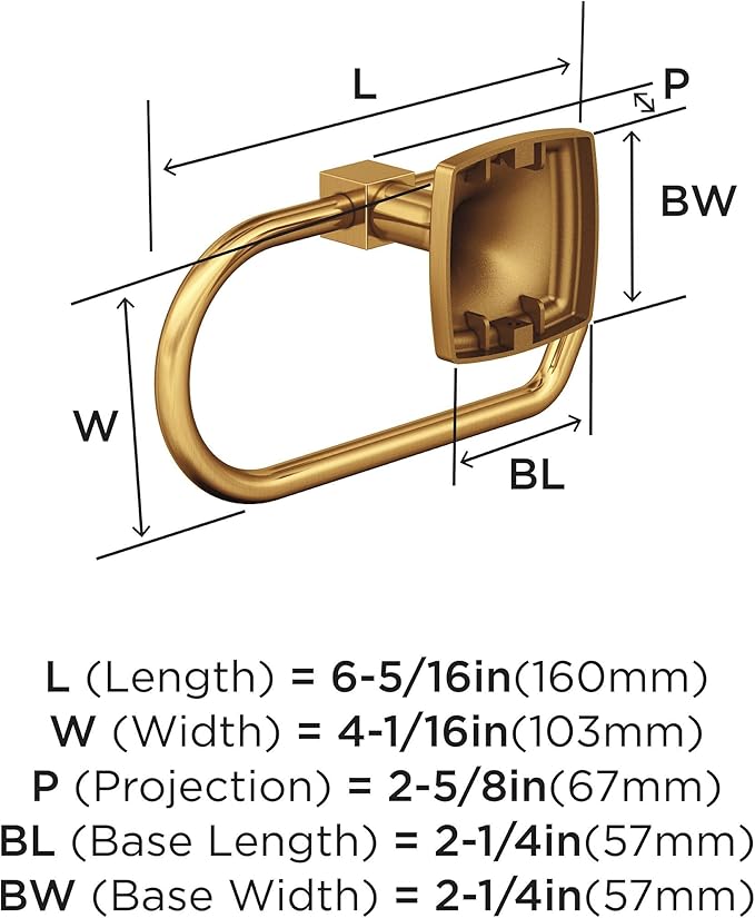 Amerock BH36091CZ | Champagne Bronze Single Post Toilet Paper Holder | 7-1/16 in. (179 mm) Length Toilet Tissue Holder | Stature | Bath Tissue Holder | Bathroom Hardware | Bath Accessories