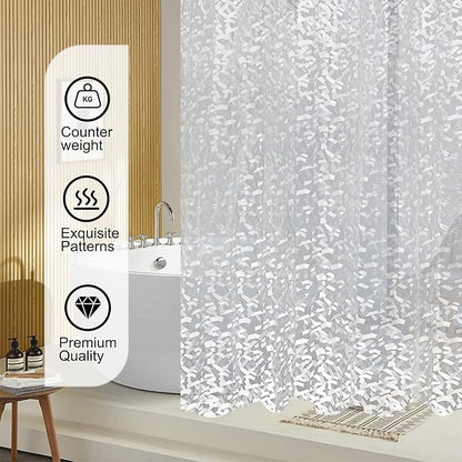 TIKABC Shower Curtain Liner, 4G PEVA Shower Liner, Plastic Peva Waterproof Shower Curtains, 72x72 inch with Grommet Holes 3 Magnetic Weights