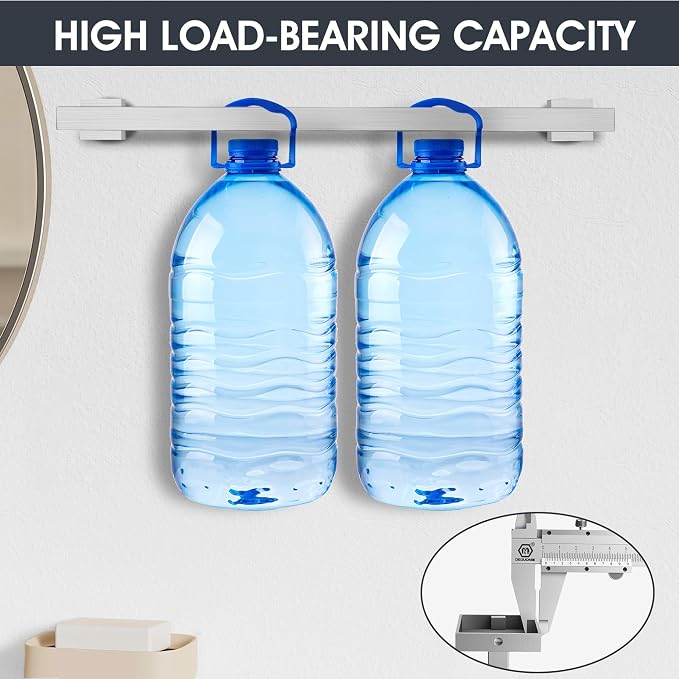 24 Inch Brushed Nickel Bathroom Hardware Set,4 Pack Bathroom Towel Bar Set | 24Inch Square Bathroom Towel Bar, Modern Design, SUS304 Stainless Steel Premium Material, Wide Drying Space Towel Rack