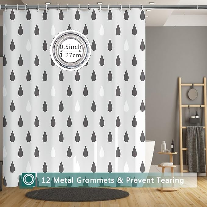 Shower Curtain Liner, 100% Waterproof Peva Shower Curtains with 3 Duty Heavy Bottom Magnets and 12 Rust Proof Grommets, 72x72 Weighted Shower Liner for Shower Stall, Bathtubs