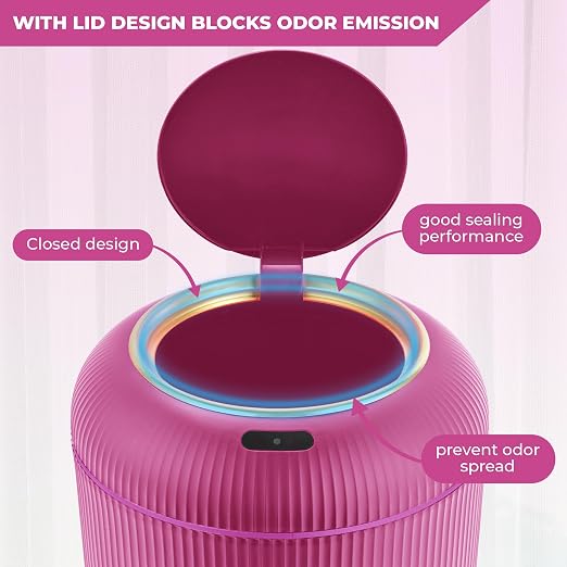 Pukomc Smart Sensor Wastebasket, Convenient and Hygienic Easy to Use | Technology Sensor Waterproof Wastebasket Plastic Trash Can for Kitchen, Bathroom, Bedroom, Living Room, Office and Outdoor