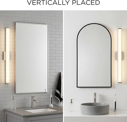 URSOLA 36" Modern LED Bathroom Light Fixtures, Brushed Nickel 3CCT Dimmable Bathroom Vanity Light Over Mirror, Bathroom Vanity Bath Bar Lights with Double Layer Acrylic Shade