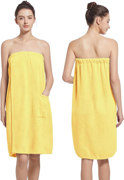 Women'S Soft Wrap Towel Full Length，Bath Robe After Shower Female Plush Long，Spa Bathrobes Lightweight With Pockets