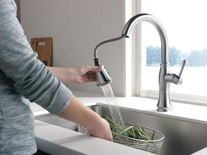 Delta Faucet Cassidy Brushed Nickel Kitchen Faucet, Kitchen Faucets with Pull Down Sprayer, Kitchen Sink Faucet, Faucet for Kitchen Sink with Magnetic Docking, Lumicoat Arctic Stainless 9197-AR-PR-DST