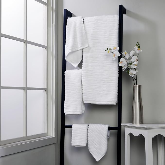 SKL Home CloudSoft Bath Towel, 100% Cotton Luxury, White | Premium spa-level quality. 600 GSM weight. Ultra plush & absorbent.