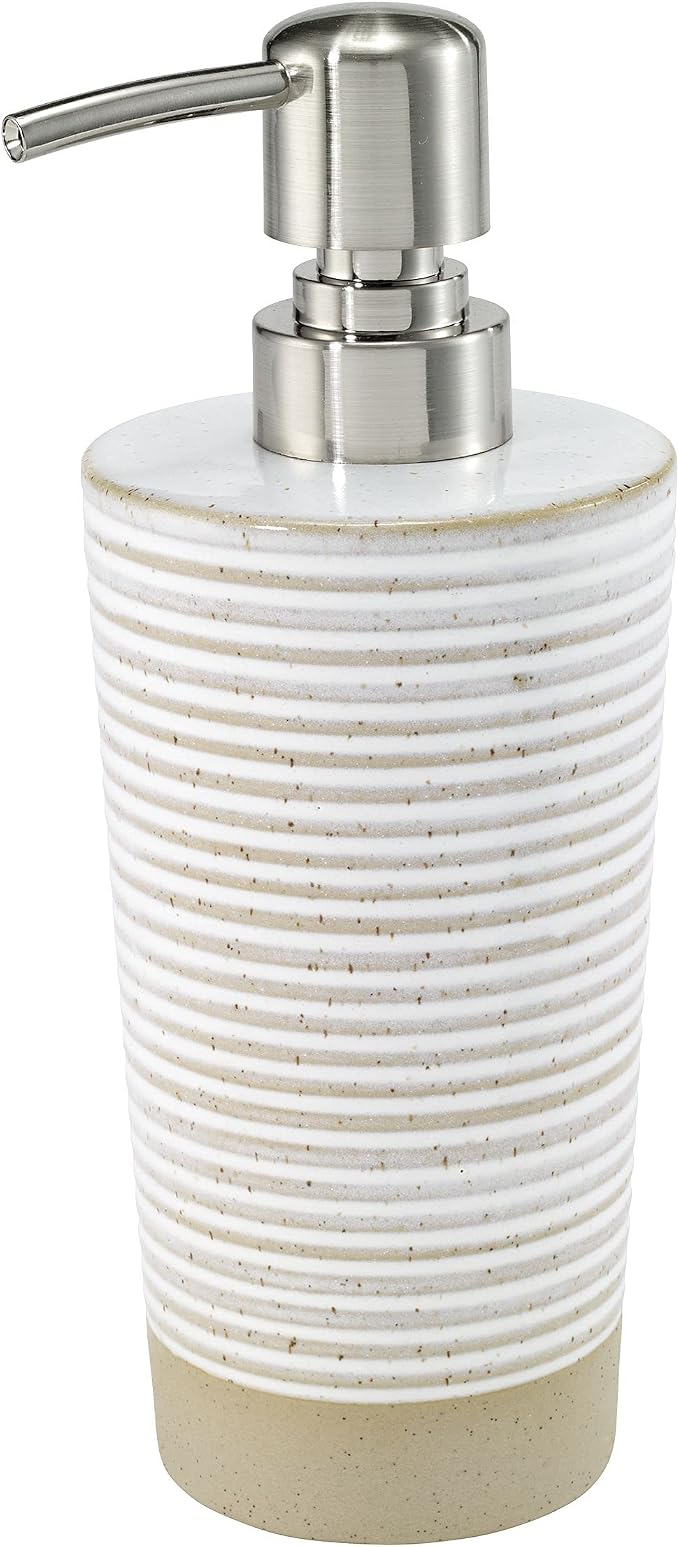 Avanti Linens - Soap Dispenser/Lotion Pump, Matte Textured Home Decor (Drift Collection), Multicolor | Refillable, Soap & Lotion Pump, Easy Pump, Durable Construction, Seasonal Bathroom Decor