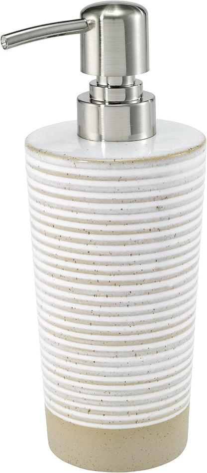 Avanti Linens - Soap Dispenser/Lotion Pump, Matte Textured Home Decor (Drift Collection), Multicolor | Refillable, Soap & Lotion Pump, Easy Pump, Durable Construction, Seasonal Bathroom Decor