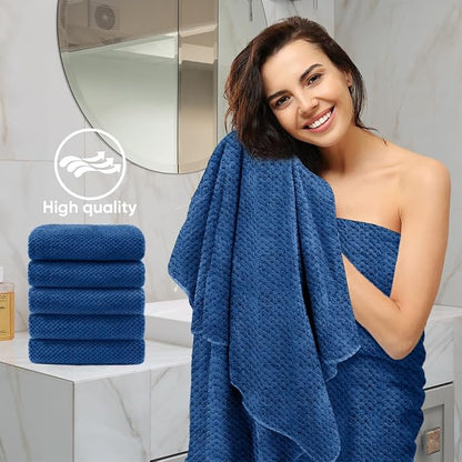 HOMEXCEL 6PK Bath Towel Set, 24x48 in, Absorbent&Quick Dry Towels for Hotel | Ultra Soft, Lightweight Towels for Bathroom, Spa and Beauty Parlor, Blue