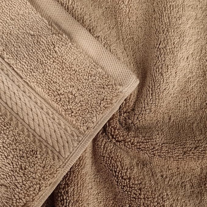 Superior Egyptian Cotton Plush & Absorbent, Face Towel Set of 6, Latte | Quick Dry, Soft Luxury Towel Set, Bath Essentials for Bathroom, Guest Bath, Spa, 2 Piece Face, Madeline Towels