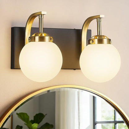 2 Lights Bathroom Vanity Light Fixtures Over Mirror Modern Sand Black Gold Wall Sconce Vanity Light for Bathroom Lighting