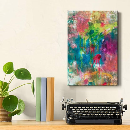Renditions Gallery Canvas Abstract Wall Art Decorations Paintings & Prints Colorful Paint Splash Modern Canvas Wall Hanging Artwork for Bedroom Living Room Office Kitchen - 12"x18" LT02