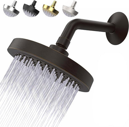 CircleSplash Shower Head - High Pressure 2.5 GPM - Oil Rubbed Bronze | Anti-clog silicone nozzles, removable restrictor, easy-clean fixed replacement