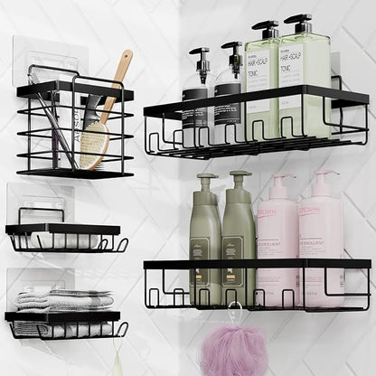 Clara Clark Bathroom Accessories Set - 27PC Bathroom Set with Adhesive Corner Shower Caddy Hanging, Bathroom Sets with Shower Curtain and Rugs, Ombre Grey Shower Curtain Set with Bathroom Trash Can | 27 Piece Ombre Grey Bathroom Sets with Shower Curtai...