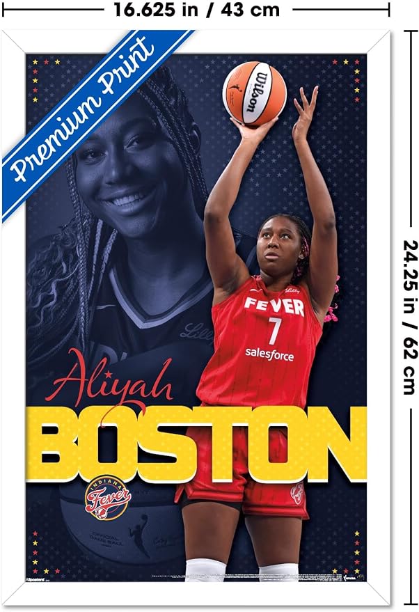 Trends International WNBA Indiana Fever - Aliyah Boston 25 Wall Poster, 22.4L x 14.7W, White Framed Version