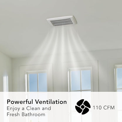 Broan-NuTone Bathroom Exhaust Fan, Easy Install, Powerful 110 CFM, Quiet 1.0 Sones, Energy Star