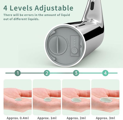 Automatic Liquid Soap Dispenser, 4-Level,13.5oz Touchless | Plastic,400ml Silver Electric Battery Operated Hand & Dish Countertop Soap Dispensers with Sensor for Bathroom,Kitchen Sink