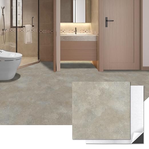 Art3d 30-Pack Peel and Stick Vinyl Floor Tiles, 12 x 12 in, Slate | Anti-Slip, Waterproof, Stain-Resistant, Simple to Clean, Durable, Premium Vinyl, Ideal for Kitchen, Dining Room, Bedrooms