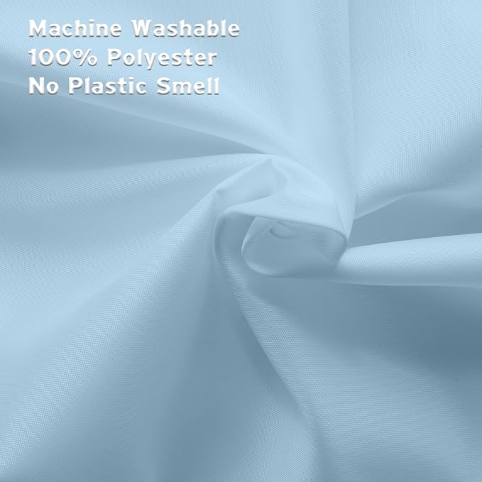 Titanker Fabric Shower Curtain Liner, Baby Blue, Waterproof, Lightweight, Machine Washable, 70 x 72 Inches