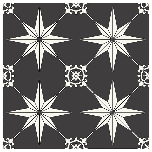 MORCART 20PCS 7.87" x 7.87" Peel and Stick Floor Tile, Black and White | Self-Adhesive DIY Vinyl Flooring, Removable and Waterproof Tile Sticker for Bathroom, Kitchen, Wall, Bedroom, Stairs
