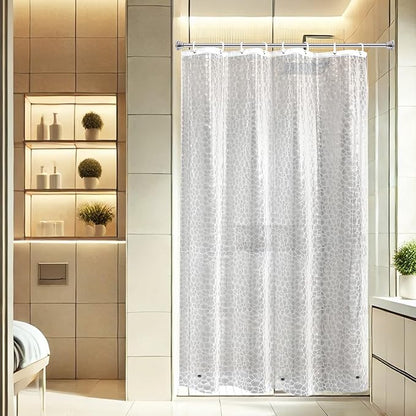 AooHome 48x72 Inch Stall Shower Curtain Liner, EVA 3D Water Cube Narrow Shower Curtain, Water Repellent Shower Liner, Heavy Duty, Semi Transparent