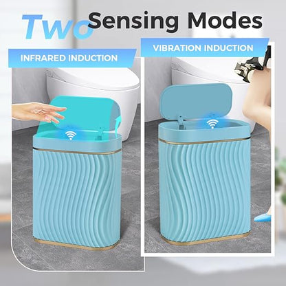 Ogikey Bathroom Small Trash Can with Automatic Touchless Lid, 2.6 Gallon Smart Garbage Can Narrow Waterproof Trash Bin for Bedroom, Office, Living Room
