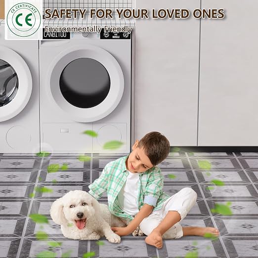 Peel and Stick Floor Tile, 40-Pack 12" x 12" Vinyl Flooring, Waterproof Self-Adhesive Luxury Vinyl Tiles, Easy DIY for Bathroom, Kitchen, Dinning Room, RV, Cover 40 Sq. Marble Diamond