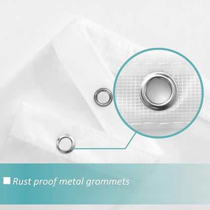Mrs Awesome 72x78 Long Shower Curtain Liner Frost | 3 Bottom Magnets,12 Rustproof Grommets,Water Proof Lightweight PEVA,72W x 78H for Bathroom Long Size