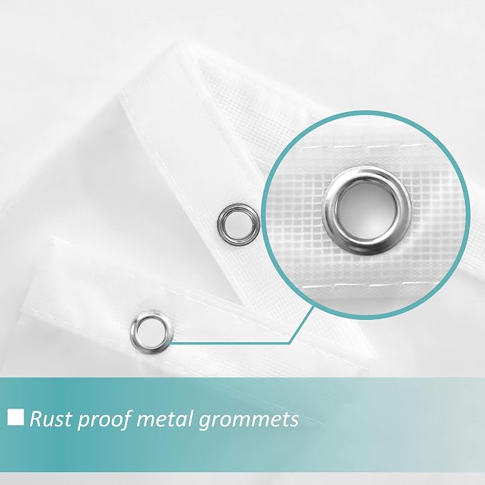 Mrs Awesome Frost Shower Curtain Liner with 3 Magnets, 54x78 Frosted PEVA Shower Liner, Light Weight Plastic Shower Curtain for Bathroom, Waterproof,Frost