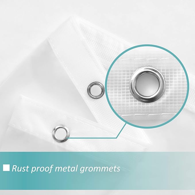 Mrs Awesome 70x60 Short Shower Curtain Liner Frosted | 3 Bottom Magnets,12 Rustproof Grommets,Water Proof Lightweight PEVA,70W x 60H for Bathroom Short Size