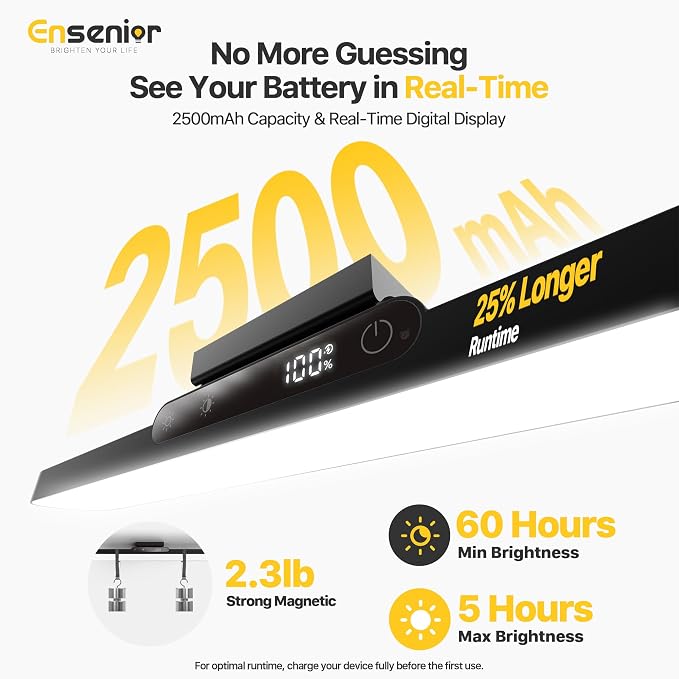 14" Rechargeable Vanity Light Bar, Mirror Lights with Remote Control,2 Pack | Stick-on, Dimmable, Eye-Friendly, 3 Colors Modes CRI85+, Battery Display, Wireless, 130° Rotatable Magnetic, 2500mAh