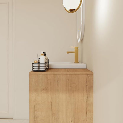 36" Bathroom Vanity Set, 36 Inch Modern Floating Vanity with 2 Doors and 2 Drawers, Single Resin Sink Wall Mount Cabinet Set, Modern Bathroom Cabinet with Sink, Soft-Closed Door and Drawer
