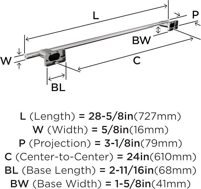 Amerock Bronx Chrome 24 inch (610mm) Towel Bar, BH2661526