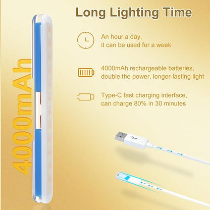 Benreom Wireless Vanity Light for Mirror, Rechargeable LED Bar, Gold | Adjustable Color, Brightness and Angle with Magnetic Stick-On Design for Makeup Mirrors and Renter-Friendly Decor