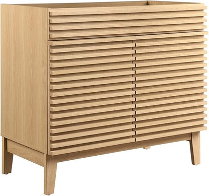 Modway Render 36" Bathroom Vanity Cabinet in Oak - Sink Basin Not Included