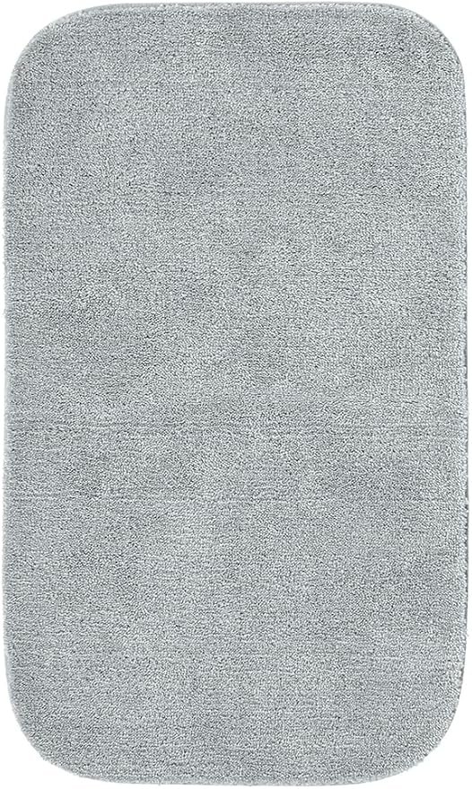 Garland Rug Traditional Nylon Washable Platinum Gray 24" X 40" Bath Rug - Soft, Absorbent, And Stylish for Your Bathroom