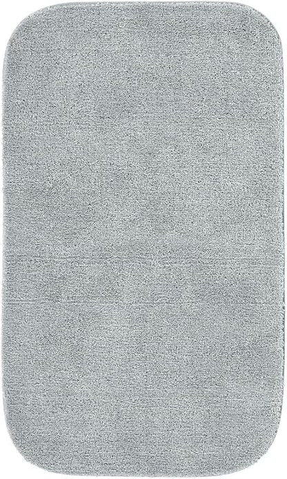 Garland Rug Traditional Nylon Washable Platinum Gray 24" X 40" Bath Rug - Soft, Absorbent, And Stylish for Your Bathroom