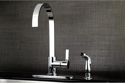 Gourmetier LS8710CTLSP Continental Single-Handle Kitchen Faucet with Side Sprayer, Matte Black