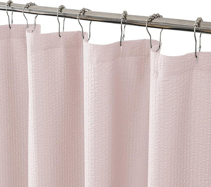 OVZME Berry Pink Shower Curtain, Kids Bathroom Curtain 72 Inch Long, 3D Embossed Fabric Waffle Shower Curtain, Luxury Hotel Quality Bathroom Curtain, 72 x 72 Inches