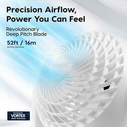 IRIS USA WOOZOO Small Desk Fan, 360° Vertical Tilt, Quiet Table Fan, White | 52ft Max Air Distance, 30 db, Table Top Fan for Bedroom, Office, Dorm, Kitchen, Air Circulator