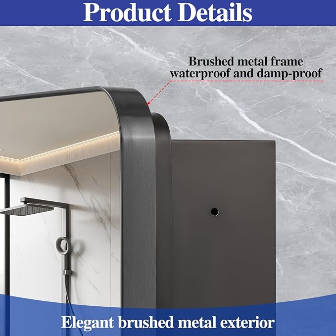 Bathroom Medicine Cabinet,24"x24" Square Mirror Door with Stainless Steel Frame,Recessed & Surface Wall Cabinet with Glass Shelves, Rust-Resistant Bathroom Storage Cabinet