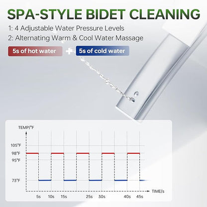 WOODBRIDGE ADA Height Smart Toilet – Auto Lid Open/Close, Foot Sensor, Zero Pressure System, Aromatherapy System, Self-Cleaning Nozzle, Multi-Function Washing & Warm Air Dry