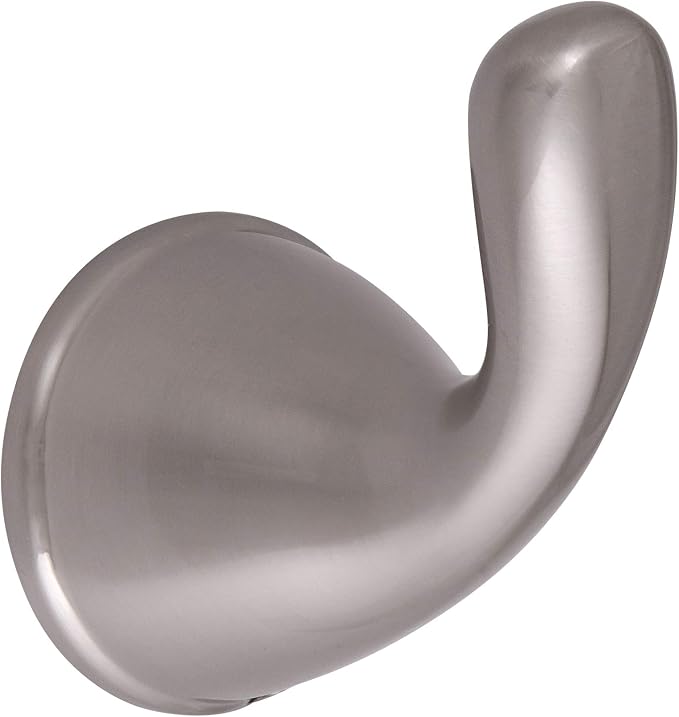 Alta Bay 4-Piece Bathroom Accessory Set, Brushed Nickel, Includes Towel Bar, Towel Ring, Toilet Paper Holder, and Robe Hook – Design House, 188680 | Wall Mount, Transitional, Zinc, Hardware, 558627