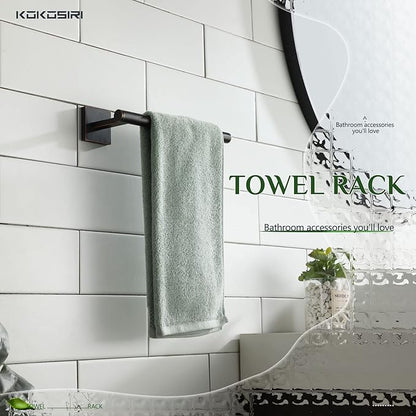 KOKOSIRI Bathroom Towel Bar Hand Towel Holders Wall Mount Toilet Kitchen Cabinet Paper Holder Stainless Steel Bath Accessories Oil Rubbed Bronze 2 Pack, B3008ORB-P2